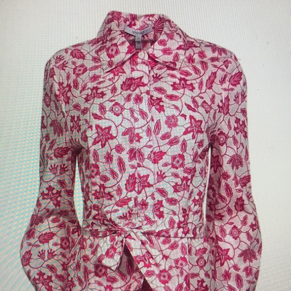 Derek Lam IO Crosby Floral Print Poplin Shirtdress